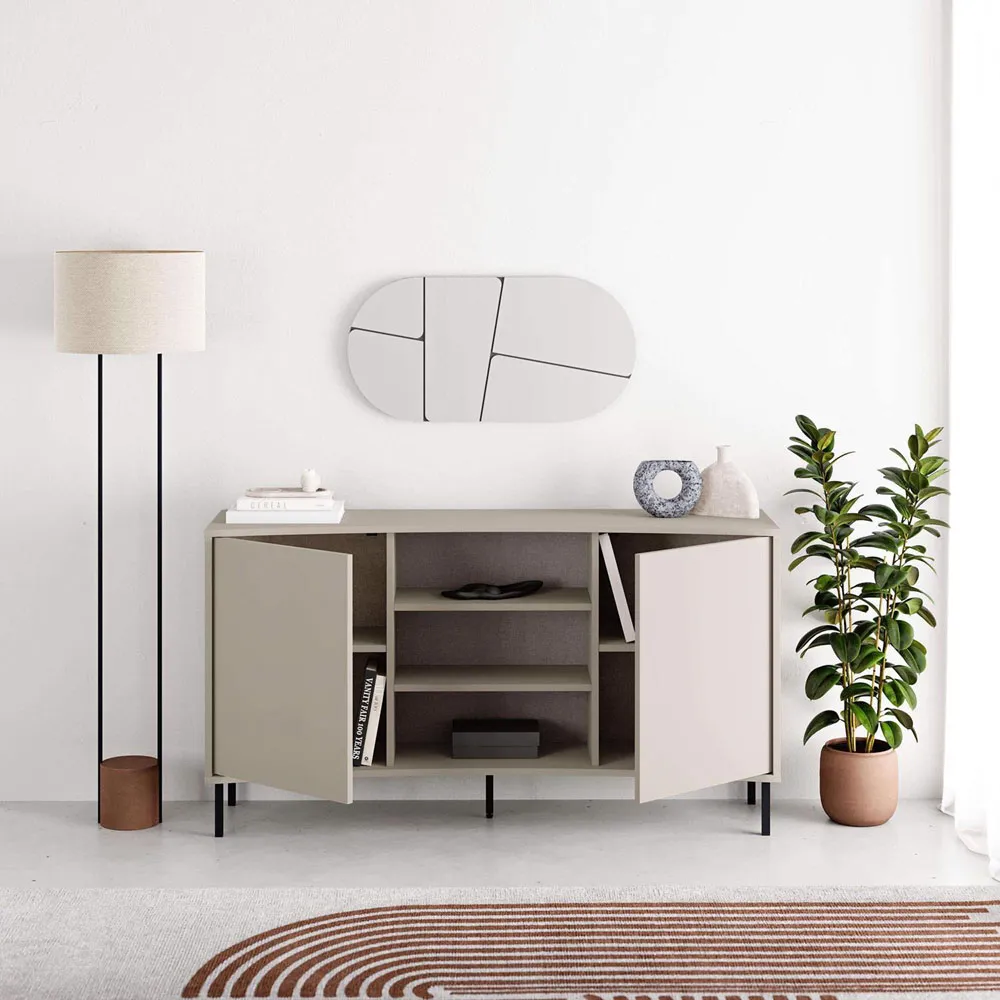 Frem 2 Door Curved Sideboard - Cream