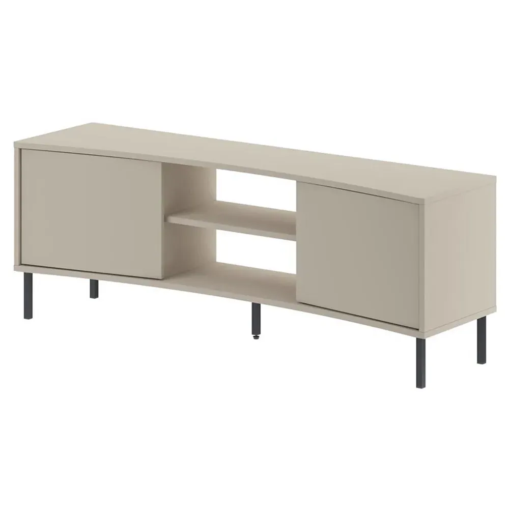 Frem 2 Door Curved TV Stand Unit - Cream