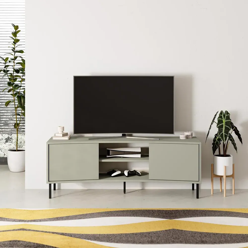 Frem 2 Door Curved TV Stand Unit - Green