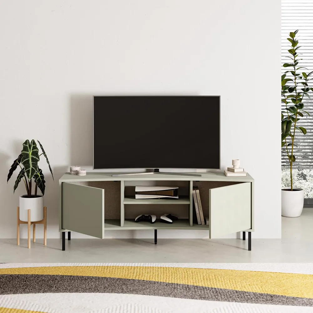 Frem 2 Door Curved TV Stand Unit - Green