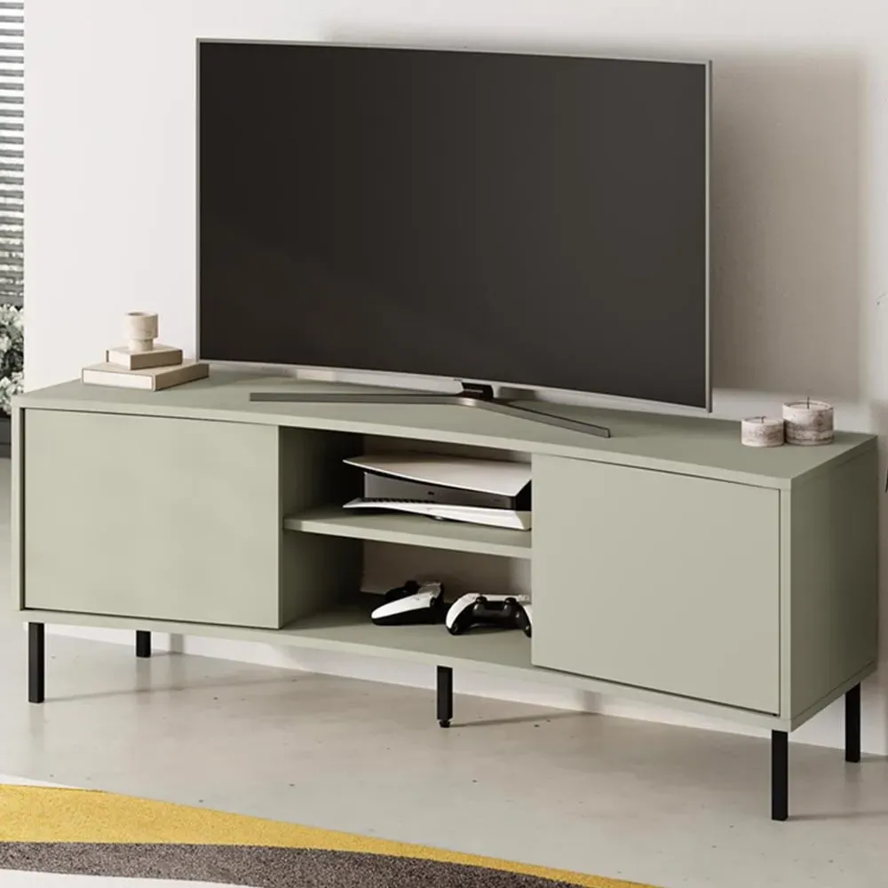 Frem 2 Door Curved TV Stand Unit - Green