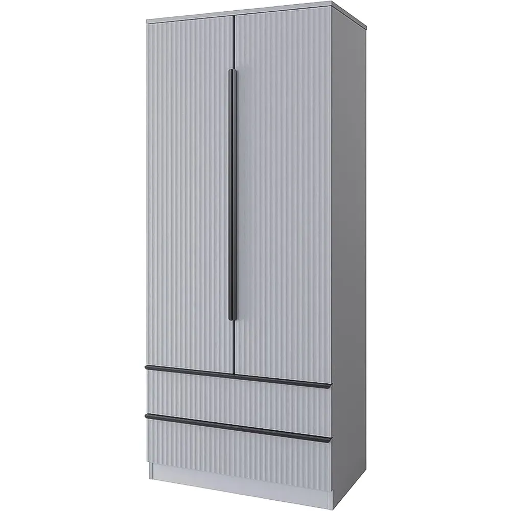 Lania 2 Door 2 Drawer Combination Wardrobe - Grey