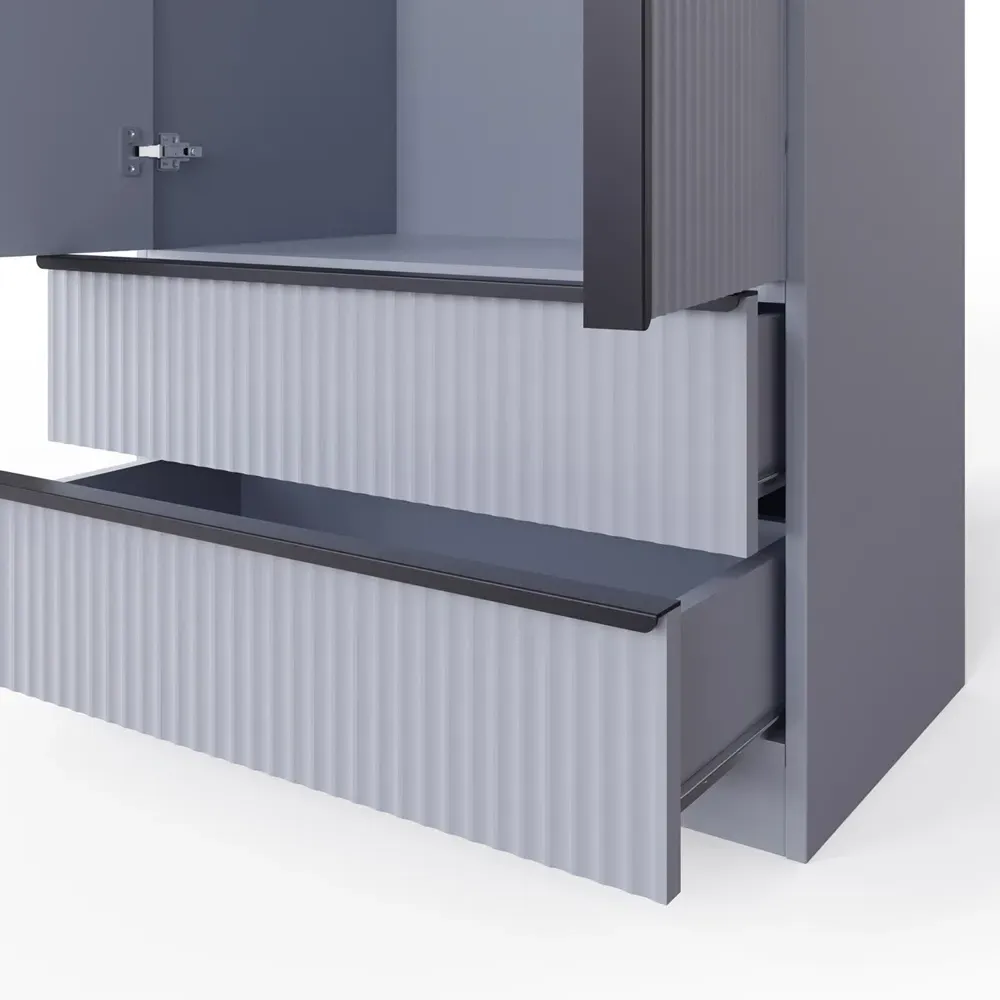 Lania 2 Door 2 Drawer Combination Wardrobe - Grey