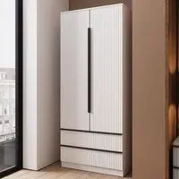 Lania 2 Door 2 Drawer Combination Wardrobe - White