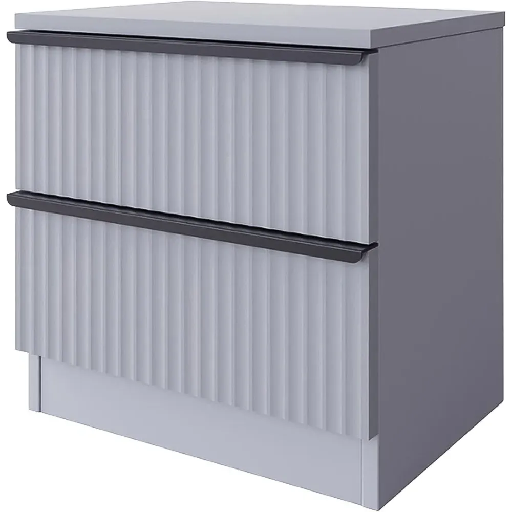 Lania 2 Drawer Bedside Table - Grey