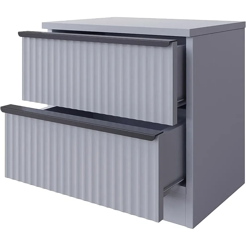 Lania 2 Drawer Bedside Table - Grey