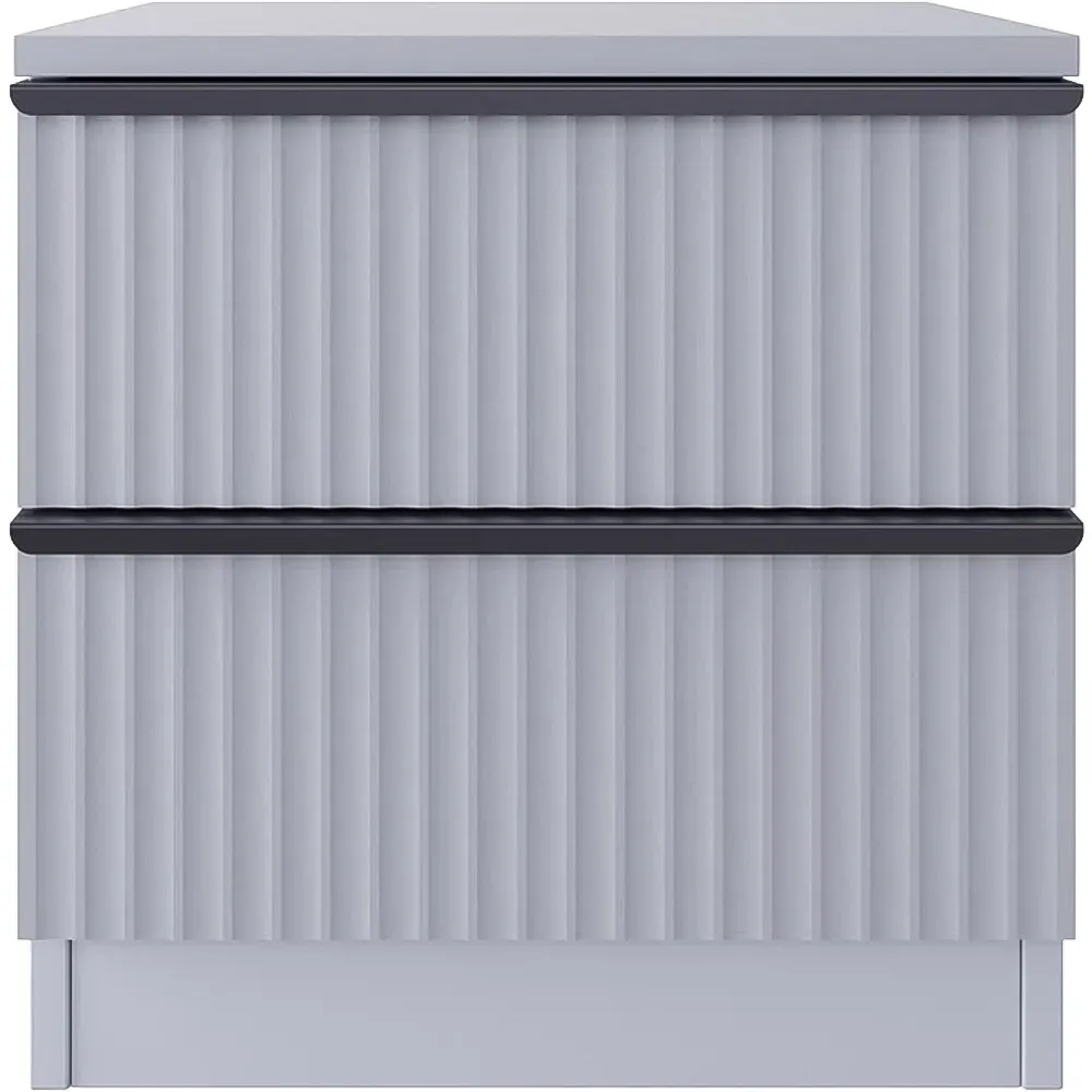 Lania 2 Drawer Bedside Table - Grey