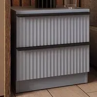 Lania 2 Drawer Bedside Table - Grey