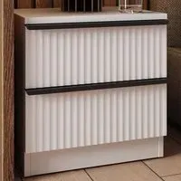 Lania 2 Drawer Scalloped Bedside Chest - White