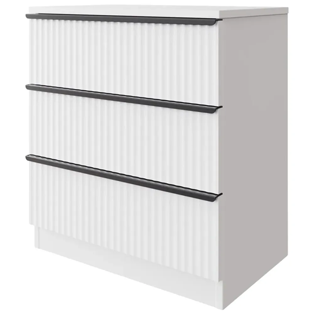 Lania 3 Drawer Scalloped Chest of Drawers - White