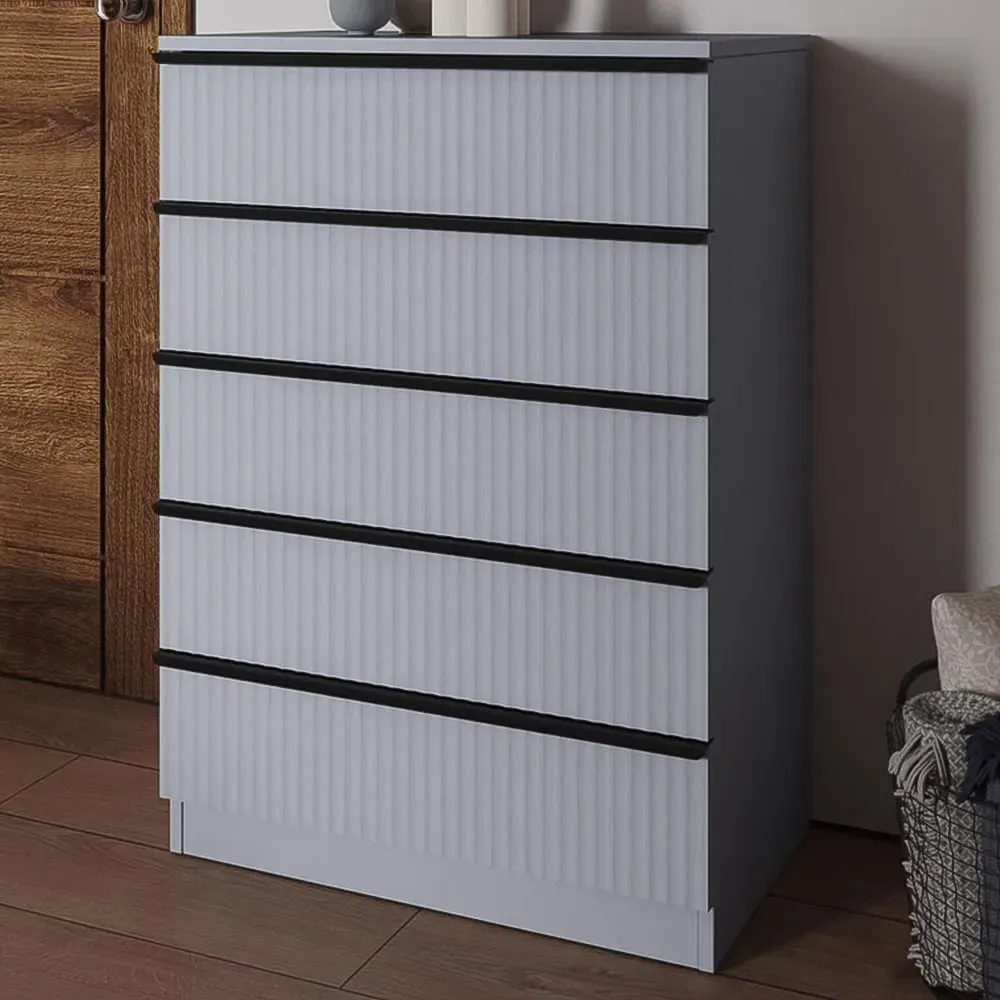 Lania 5 Drawer Chest of Drawers - Grey