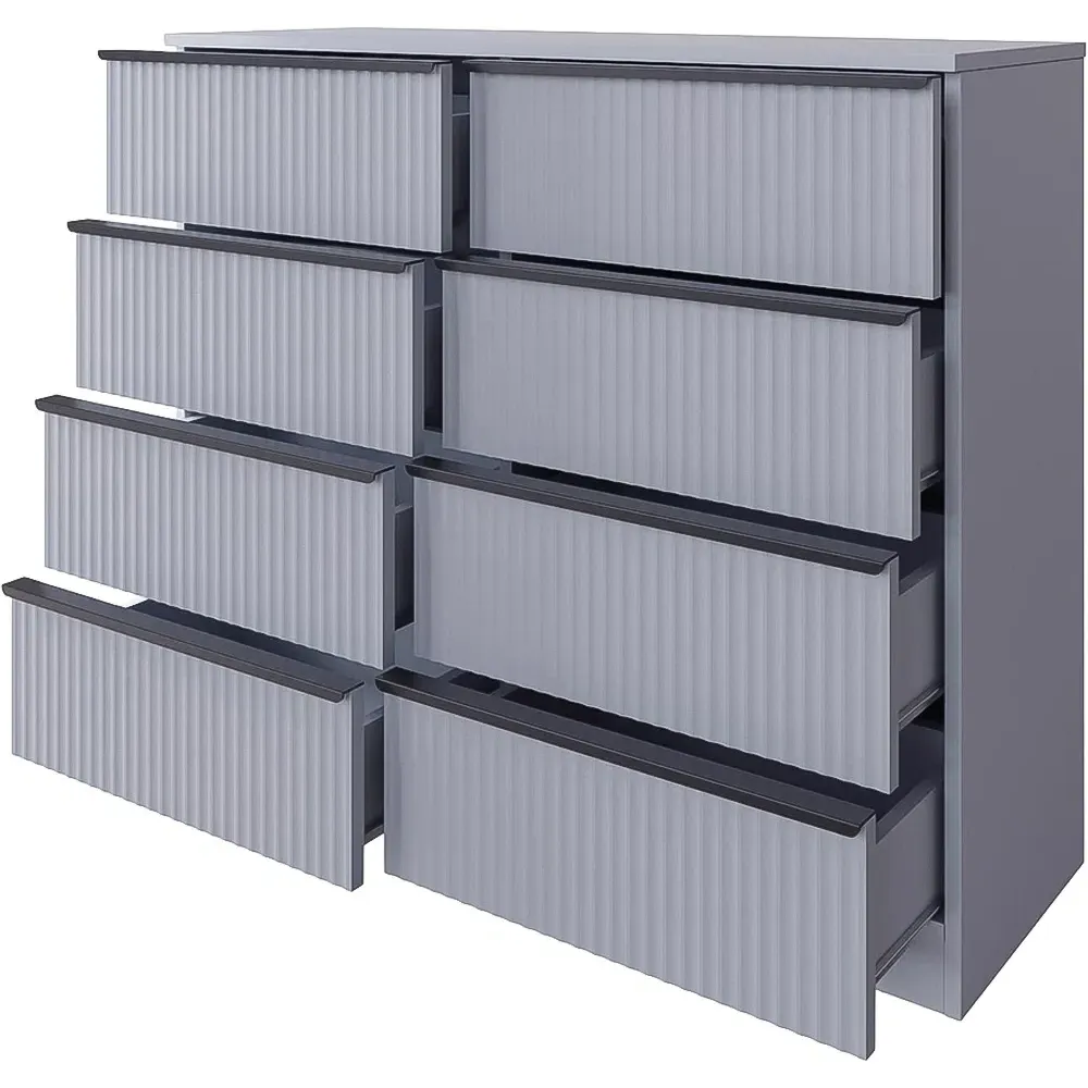 Lania 8 Drawer Chest of Drawers - Grey