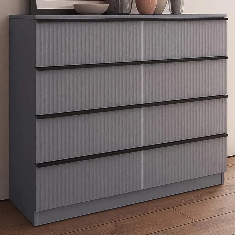 Lania 8 Drawer Chest of Drawers - Grey