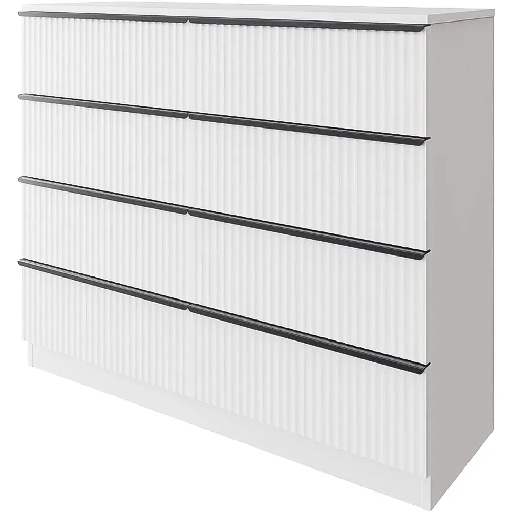 Lania 8 Drawer Scalloped Chest of Drawers - White