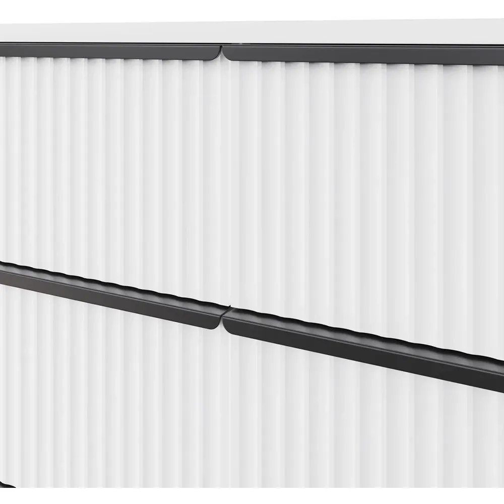 Lania 8 Drawer Scalloped Chest of Drawers - White