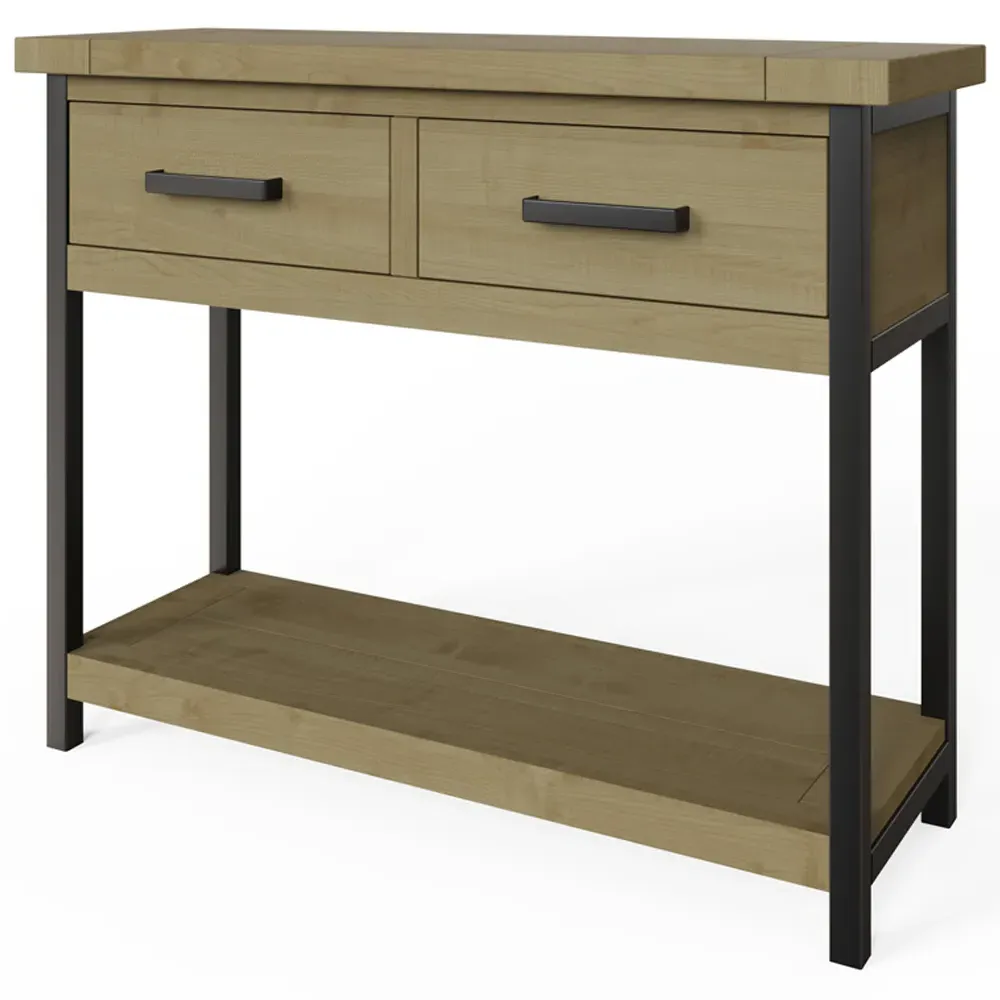 Lowry Console Hall Table - Brown, Reclaimed Pine