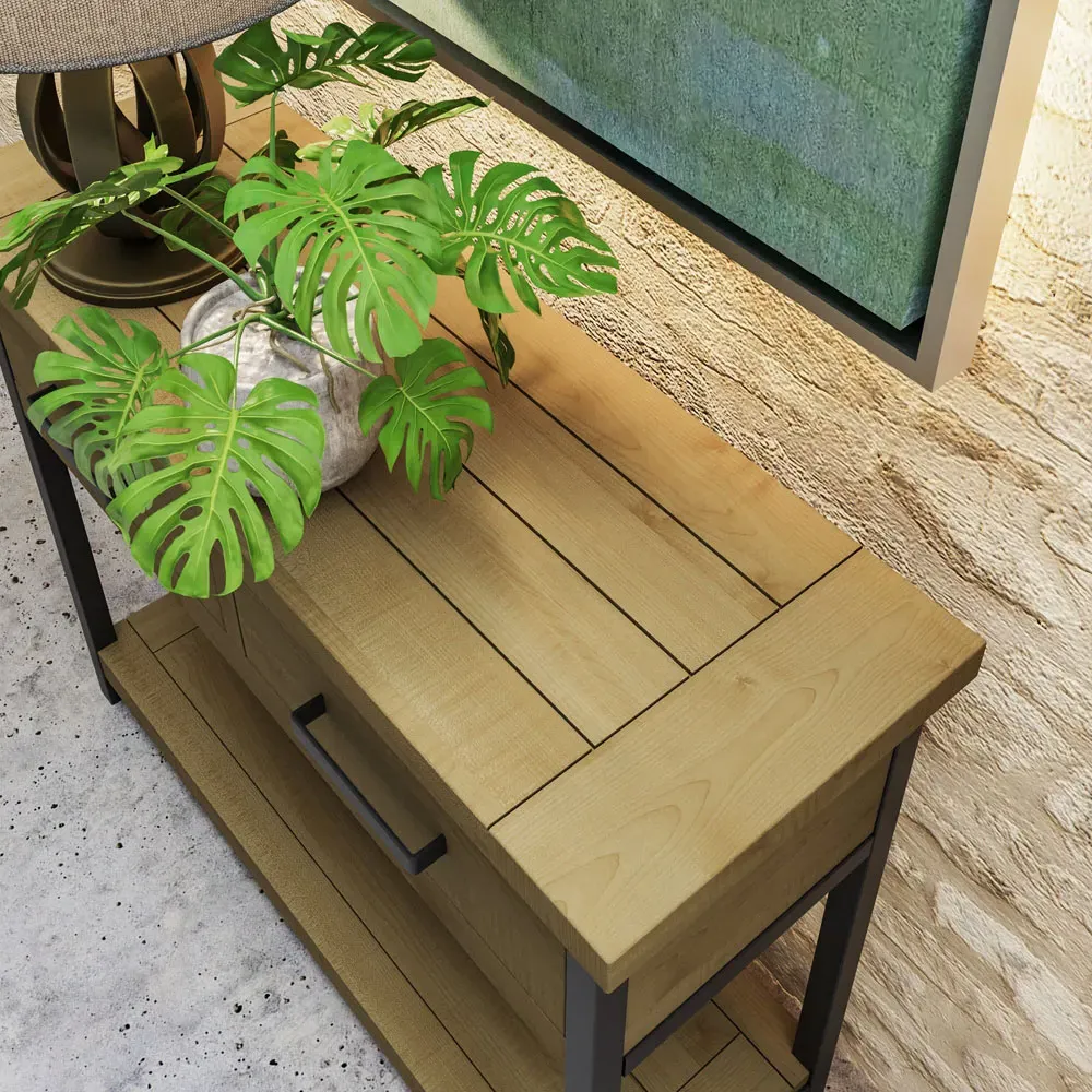 Lowry Console Hall Table - Brown, Reclaimed Pine