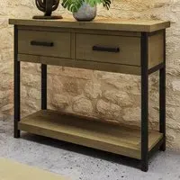 Lowry Console Hall Table - Brown, Reclaimed Pine
