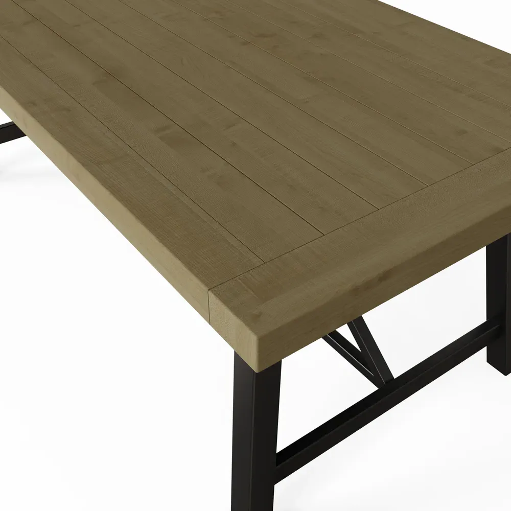 Lowry Industrial Dining Table 2m - Brown, Pine