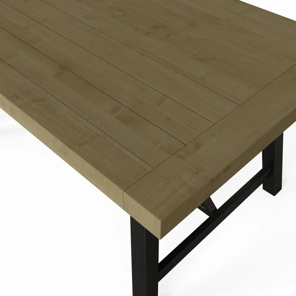 Lowry Industrial Dining Table - Brown, Pine