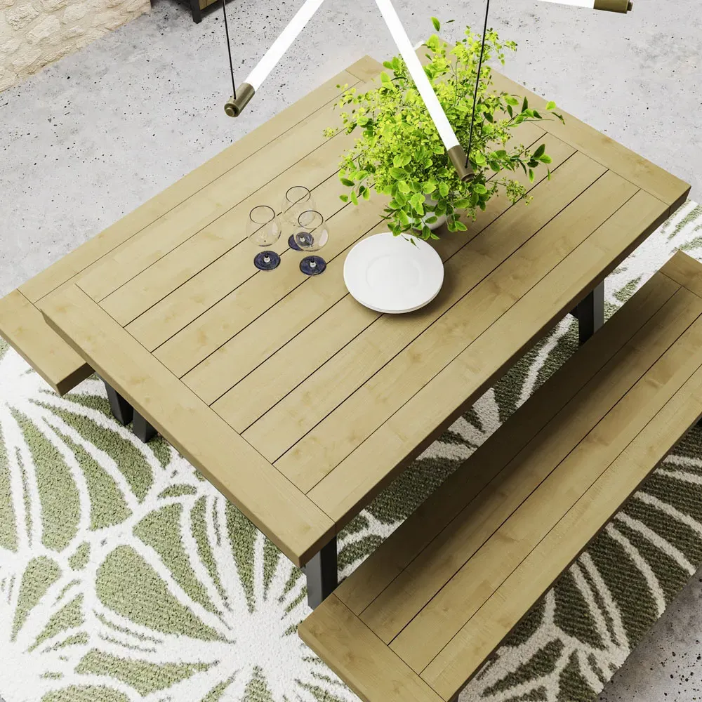 Lowry Industrial Dining Table - Brown, Pine