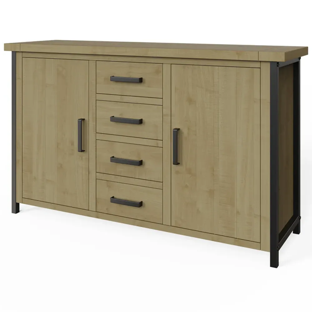 Lowry Large Sideboard - Brown, Reclaimed Pine