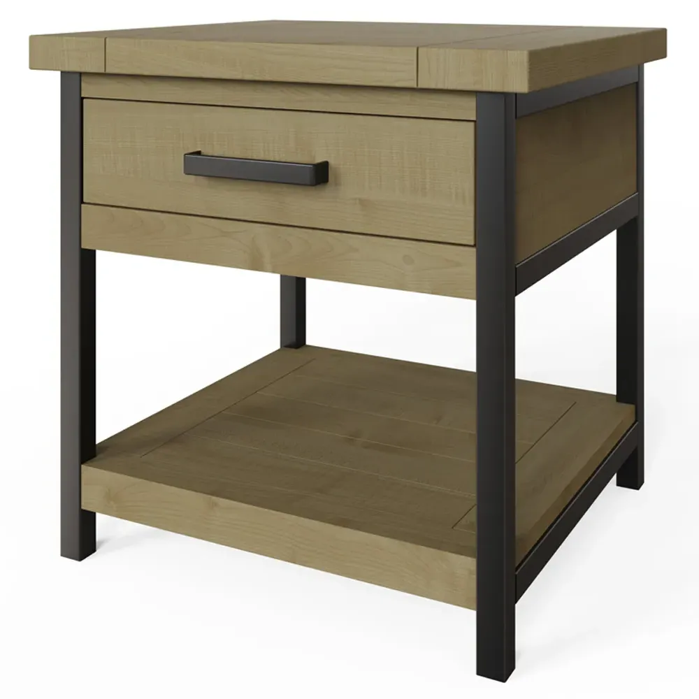 Lowry Side Table - Brown, Reclaimed Pine