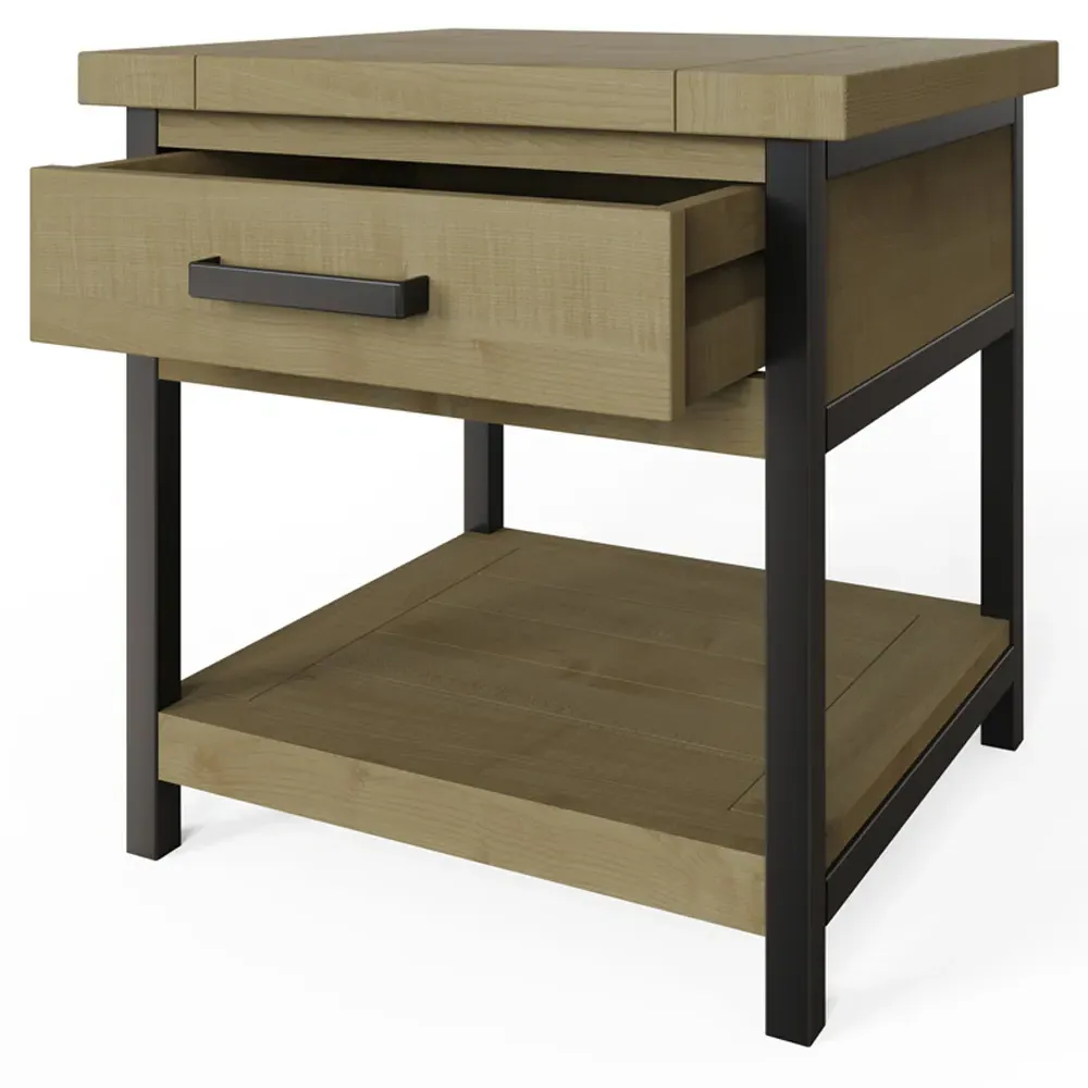 Lowry Side Table - Brown, Reclaimed Pine