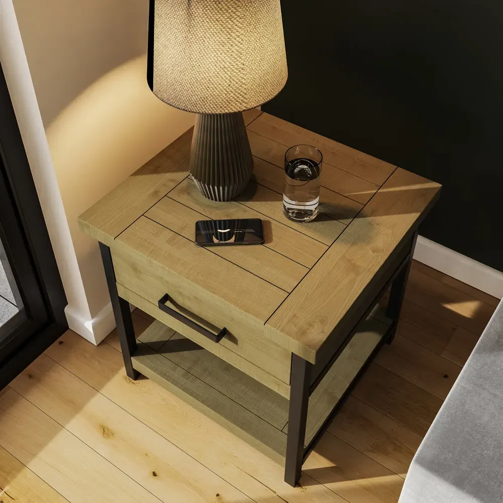 Lowry Side Table - Brown, Reclaimed Pine