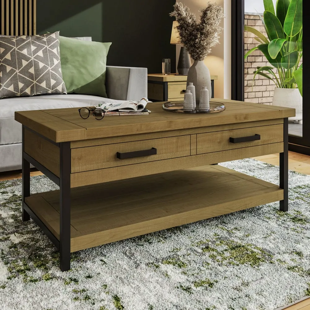 Lowry Storage Coffee Table - Brown, Reclaimed Pine