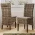 Maya Set of 2 Kubu Rattan Dining Chairs - Brown, Pine