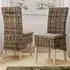 Maya Set of 2 Kubu Rattan Dining Chairs - Grey, Pine
