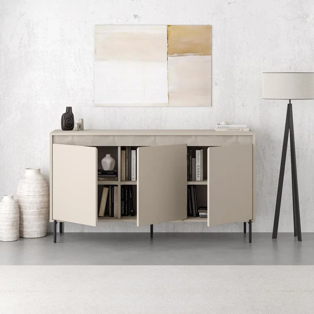 Mott 3 Door Large Sideboard - Sandstone