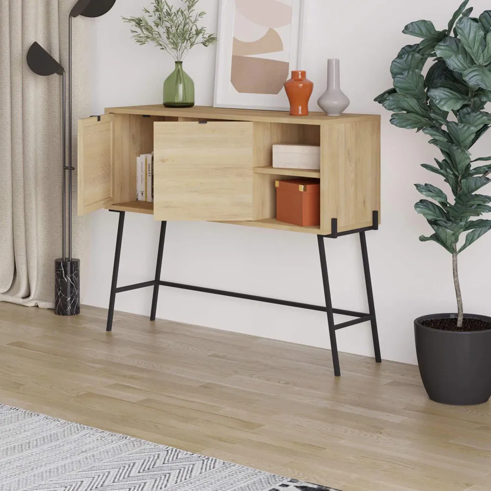 Naive 2 Door Sideboard - Sapphire Oak, Black