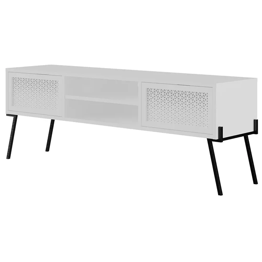 Naive 2 Door Wide TV Unit with Storage - White