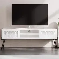 Naive 2 Door Wide TV Unit with Storage - White