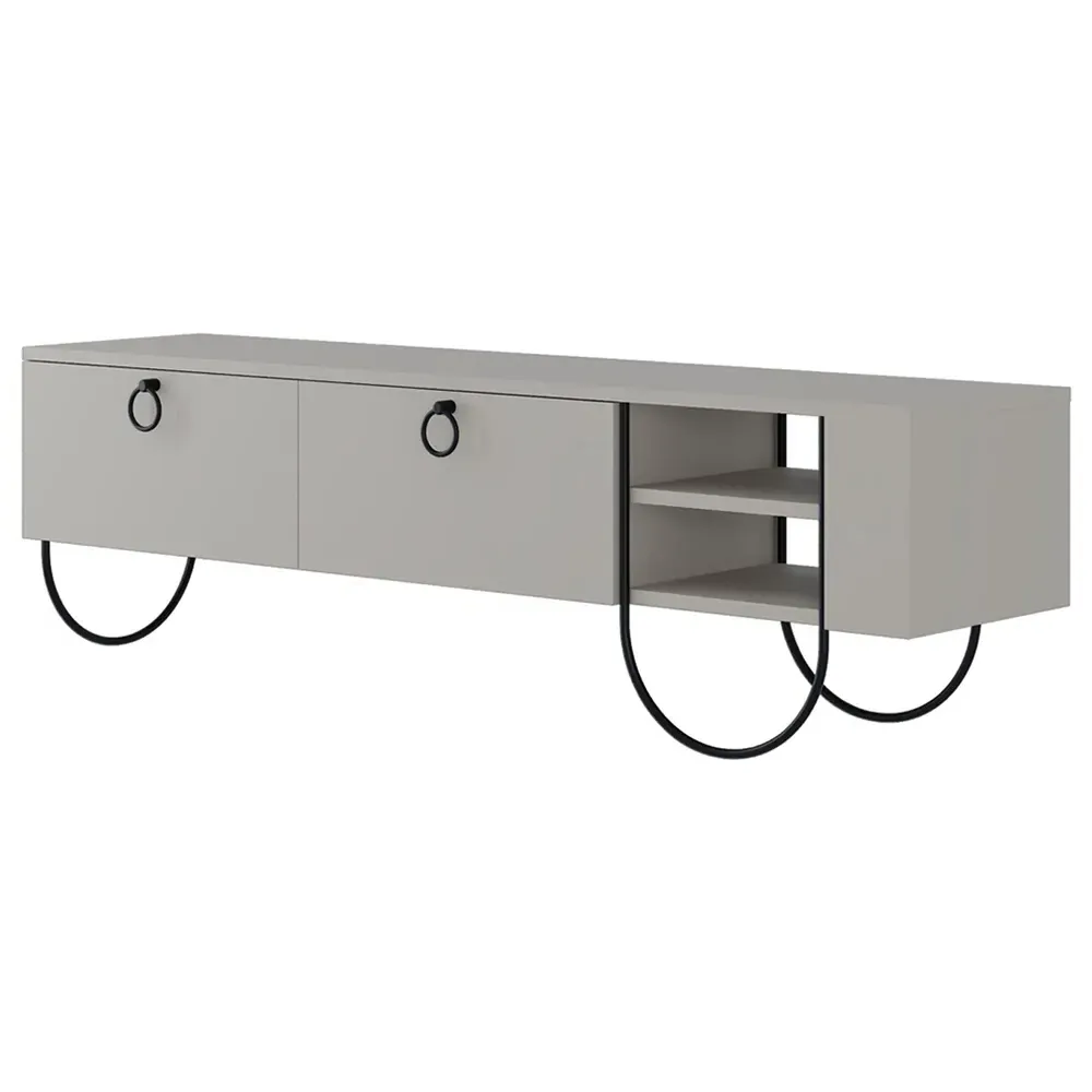 Norfolk 2 Door Wide TV Unit with Storage - Cream