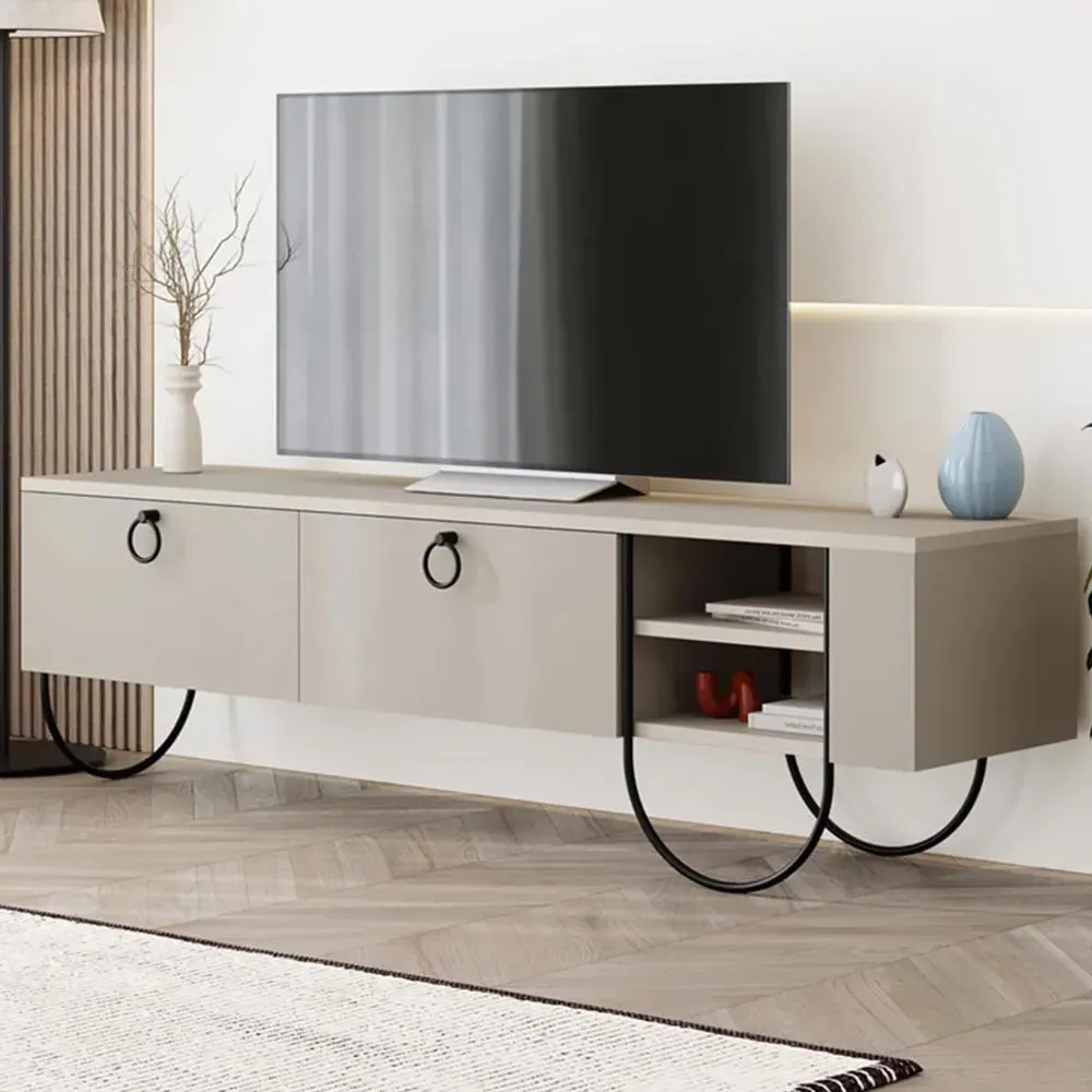 Norfolk 2 Door Wide TV Unit with Storage - Cream