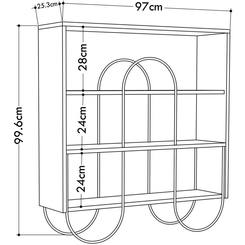 Norfolk 3 Tier Display Unit Sideboard - Dark Coffee Oak