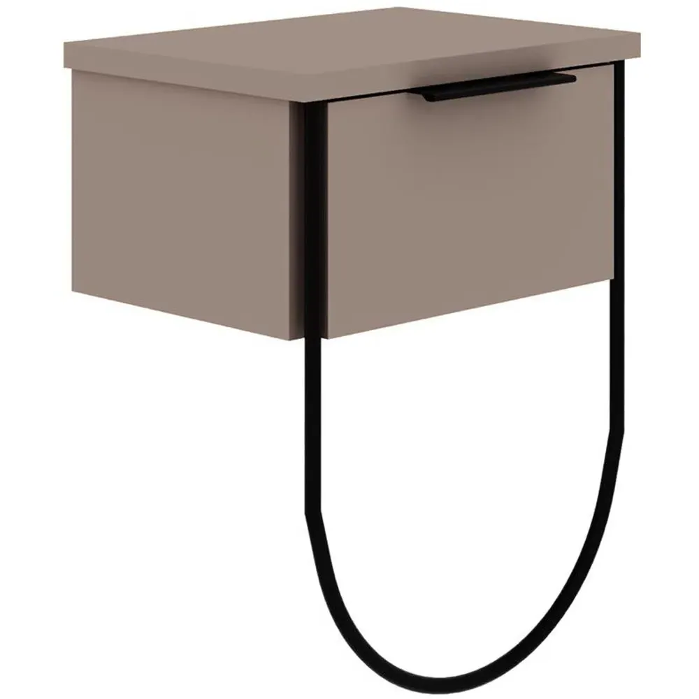 Norfolk Single Door Wall Mounted Bedside Table - Brown