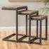 Oak Effect Nest of Tables Set of 3 - Brown, Metal