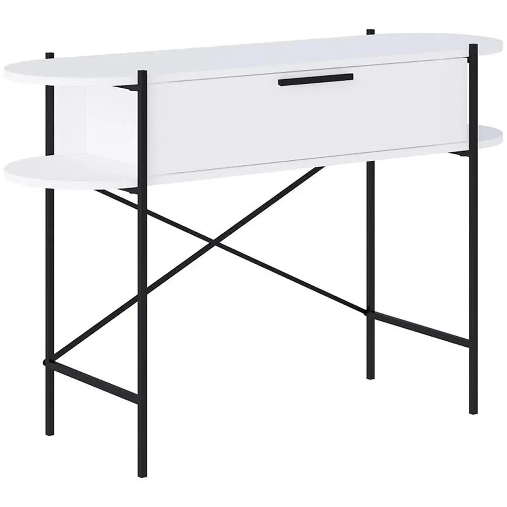 Otis Single Drawer Console Table - White