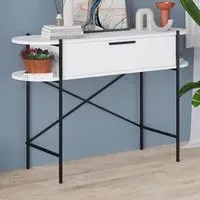 Otis Single Drawer Console Table - White