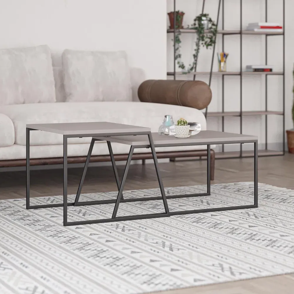 Pal Nesting Coffee Tables Set of 2 - Mocha Grey