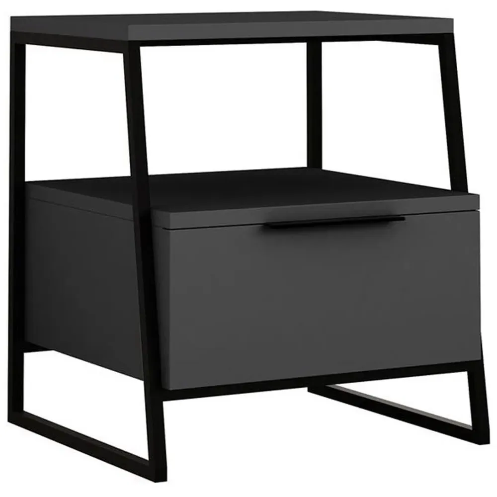 Pal Single Door Bedside Table - Anthracite