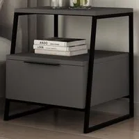 Pal Single Door Bedside Table - Anthracite