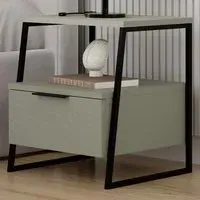 Pal Single Door Bedside Table - Ash Green