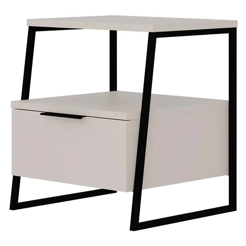 Pal Single Door Bedside Table - Cream