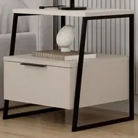 Pal Single Door Bedside Table - Cream