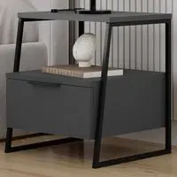 Pal Single Drawer Bedside Table - Anthracite